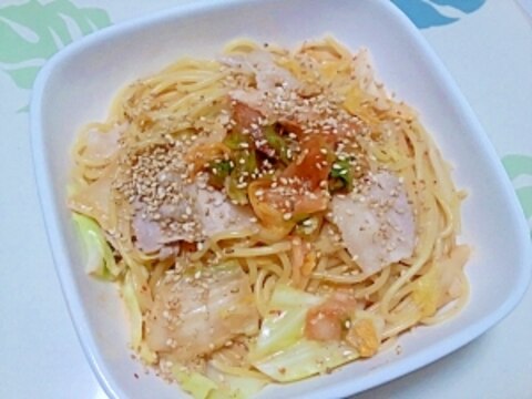 豚キムチのクリームパスタ＋＋